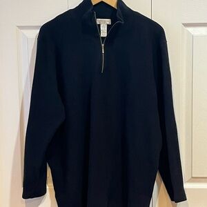 Jones New York Sport Black Ribbed Mockneck Half Zip Sweater 2X